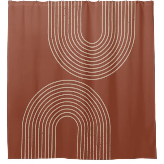 Minimalistische Terra-Cotta  Duschvorhang (Vorderseite)