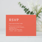 Minimalistische Terra Cotta RSVP-Karte RSVP Karte (Stehend Vorderseite)