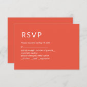 Minimalistische Terra Cotta RSVP-Karte RSVP Karte (Vorne/Hinten)