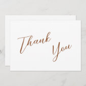 Minimalistische Terra Cotta & White Simple Wedding Dankeskarte (Vorne/Hinten)