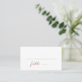 Minimalistische Terra Cotta & White Simple Wedding Platzkarte (Stehend Vorderseite)
