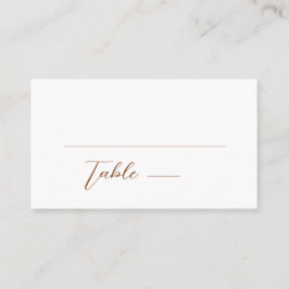 Minimalistische Terra Cotta & White Simple Wedding Platzkarte