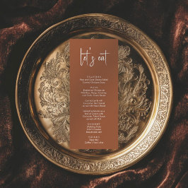 Minimalistische terracotelegant einfache moderne H Menükarte