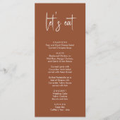 Minimalistische terracotelegant einfache moderne H Menükarte (Vorderseite)