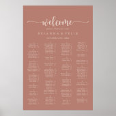 Minimalistische Terracotta Alphabetische Sitzkarte Poster (Vorne)