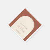 Minimalistische Terracotta Arch Cheers Script Wedd Serviette (Ecke)
