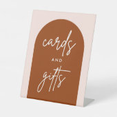 Minimalistische Terracotta Arch Wedding Cards und Sockelschild (Vorderseite)