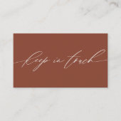 Minimalistische Terracotta Behalten in Touch Konta Visitenkarte (Vorderseite)