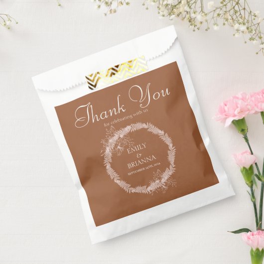 Minimalistische Terracotta boho Burnt Orange Hochz Geschenktütchen (Versiegelt)