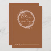 Minimalistische Terracotta boho Burnt Orange Hochz Hinweiskarte (Vorne/Hinten)