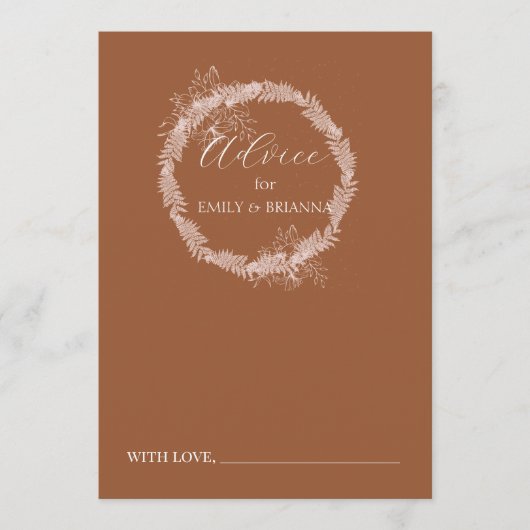 Minimalistische Terracotta boho Burnt Orange Hochz Hinweiskarte (Vorderseite)