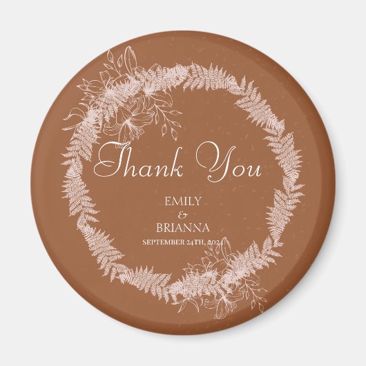 Minimalistische Terracotta boho Burnt Orange Hochz Magnet (Vorne)