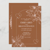 Minimalistische Terracotta boho Burnt Probe Abende Einladung (Vorne/Hinten)