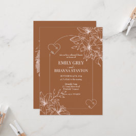 Minimalistische Terracotta boho Burnt Probe Abende Einladung