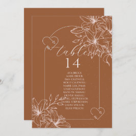 Minimalistische Terracotta boho Burnt Tischnummer