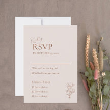Minimalistische Terracotta Boho Wedding RSVP Card