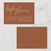 Minimalistische Terracotta-Brautparty-Display-Dusc Begleitkarte (Vorne/Hinten)