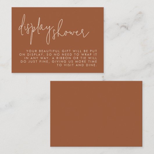 Minimalistische Terracotta-Brautparty-Display-Dusc Begleitkarte (Vorne/Hinten)