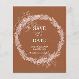 Minimalistische Terracotta Burnt Hochzeit Sichern  Flyer