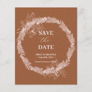 Minimalistische Terracotta Burnt Hochzeit Sichern  Flyer