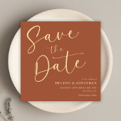 Minimalistische Terracotta Calligraphy Elegante Ho Save The Date