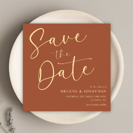 Minimalistische Terracotta Calligraphy Elegante Ho Save The Date