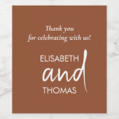 Minimalistische Terracotta-elegante Flaschenetiket Weinetikett (Einzelnes Label)