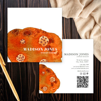 Minimalistische Terracotta - Farben - Innenbereich Quadratische Visitenkarte