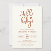 Minimalistische Terracotta Gender Neutral Baby Dus Einladung (Vorderseite)