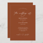 Minimalistische Terracotta-Hochzeit Einladung (Vorne/Hinten)