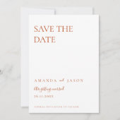 Minimalistische Terracotta-Hochzeit rettet das Dat (Vorderseite)