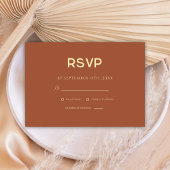 Minimalistische Terracotta-Hochzeit RSVP Karte