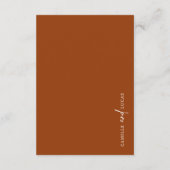 Minimalistische Terracotta-Hochzeitkarte Begleitkarte (Rückseite)