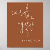 Minimalistische Terracotta-Karten und Geschenke Poster (Vorne)