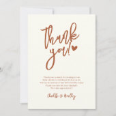 Minimalistische Terracotta Kinderdusche Dankeskarte (Vorderseite)