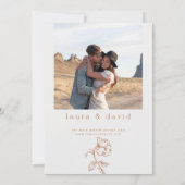 Minimalistische Terracotta Line Gezeichnet Blumenz Einladung (Rückseite)