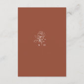 Minimalistische Terracotta Monogram Wedding Begleitkarte (Rückseite)