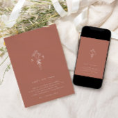 Minimalistische Terracotta Monogram Wedding Einladung