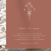 Minimalistische Terracotta Monogram Wedding Einladung