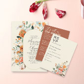 Minimalistische Terracotta-Rost-Hochzeitsdetails Begleitkarte