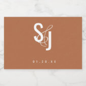 Minimalistische Terracotta Typografie Bohemische H Lebensmitteletikett (Einzelnes Label)