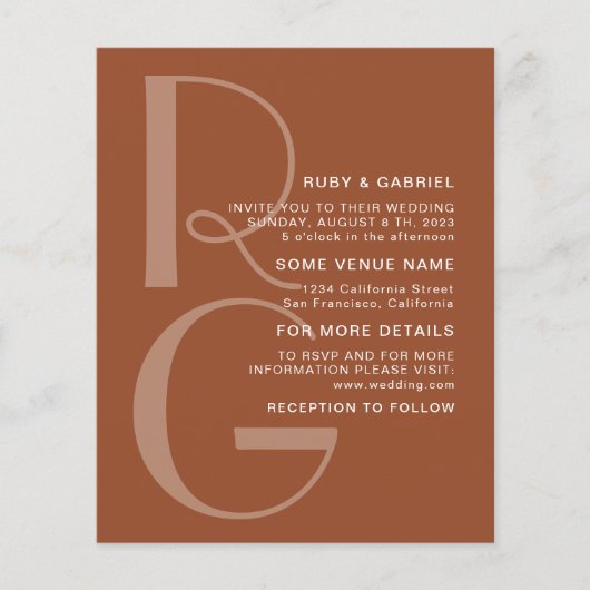 Minimalistische Terracotta Typografie  Flyer (Vorne)