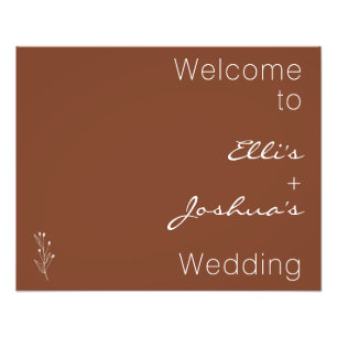 Minimalistische Terracotta Wedding Willkommenszeic Fotodruck