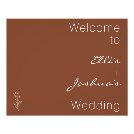 Minimalistische Terracotta Wedding Willkommenszeic Fotodruck (Vorne)