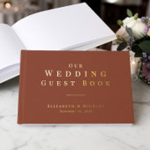 Minimalistische Terrakotta-Hochzeit Gästebuch