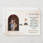 Minimalistische Terrakotta-Weihnachtskrippenbogen- Feiertagskarte (Vorderseite)