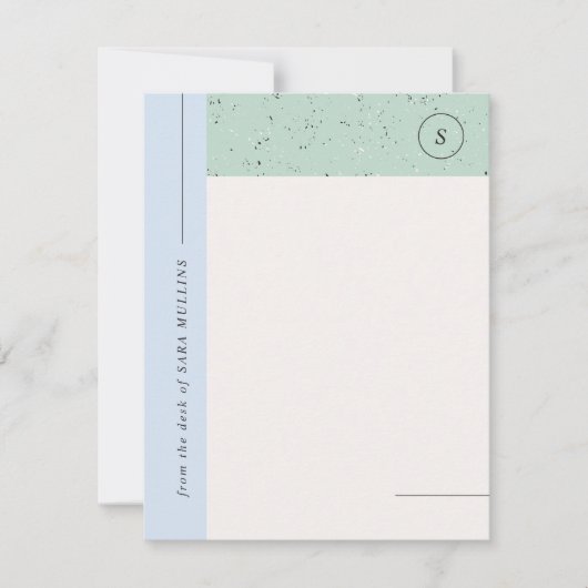 Minimalistische Terrazzo Monogram Stationery - Bla Ankündigung (Vorderseite)