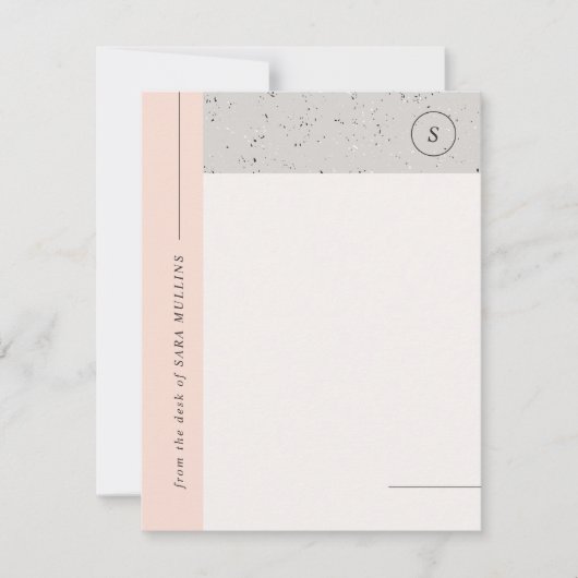 Minimalistische Terrazzo Monogram Stationery - Gra Ankündigung (Vorderseite)