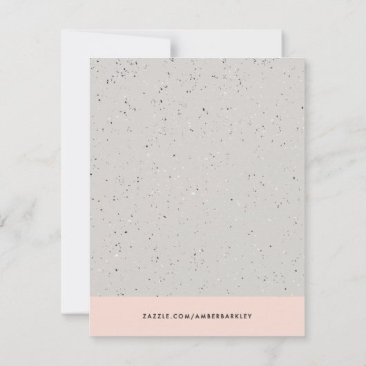 Minimalistische Terrazzo Monogram Stationery - Gra Ankündigung (Rückseite)