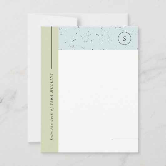 Minimalistische Terrazzo Monogram Stationery - Gre Ankündigung (Vorderseite)